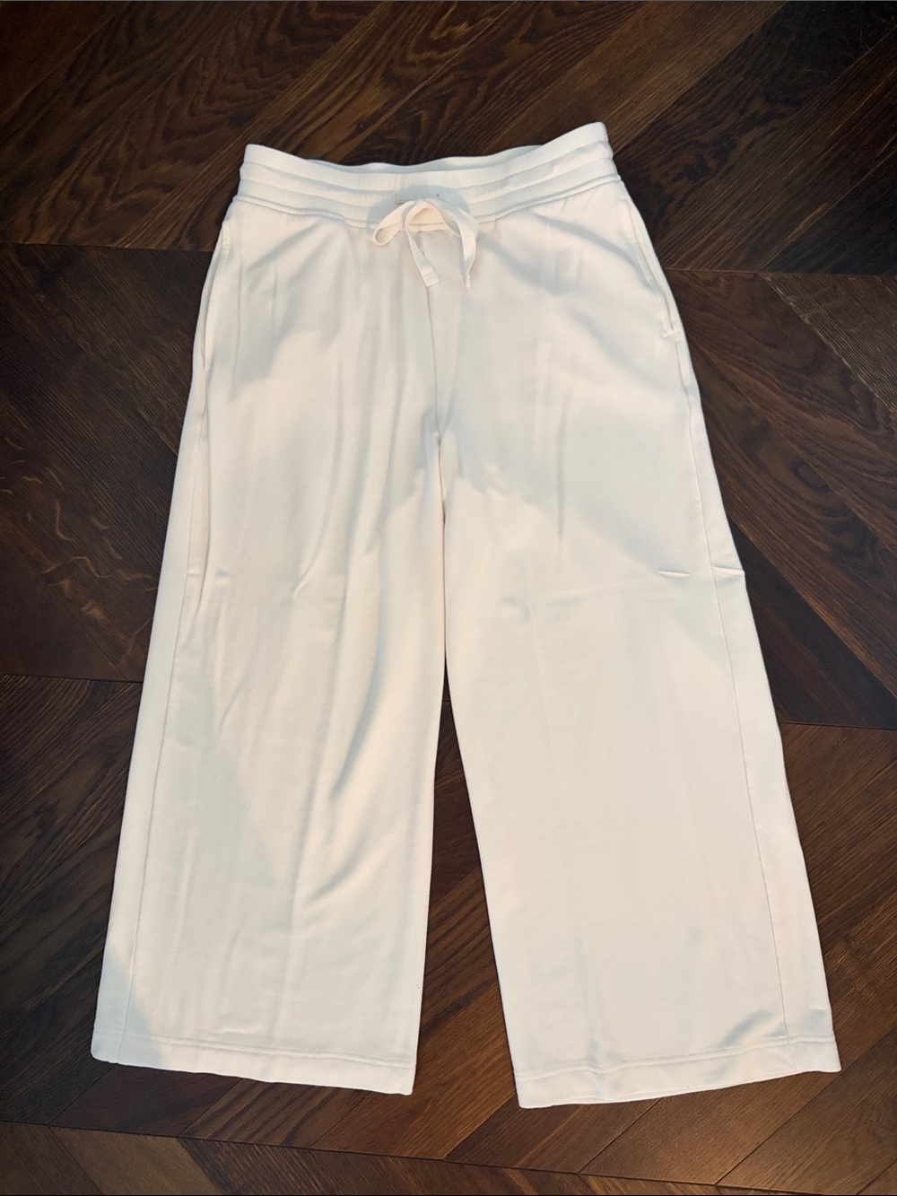 NWT Lou & Grey Signaturesoft Wide Leg Ankle Drawstring Lounge Pants - Ivory M